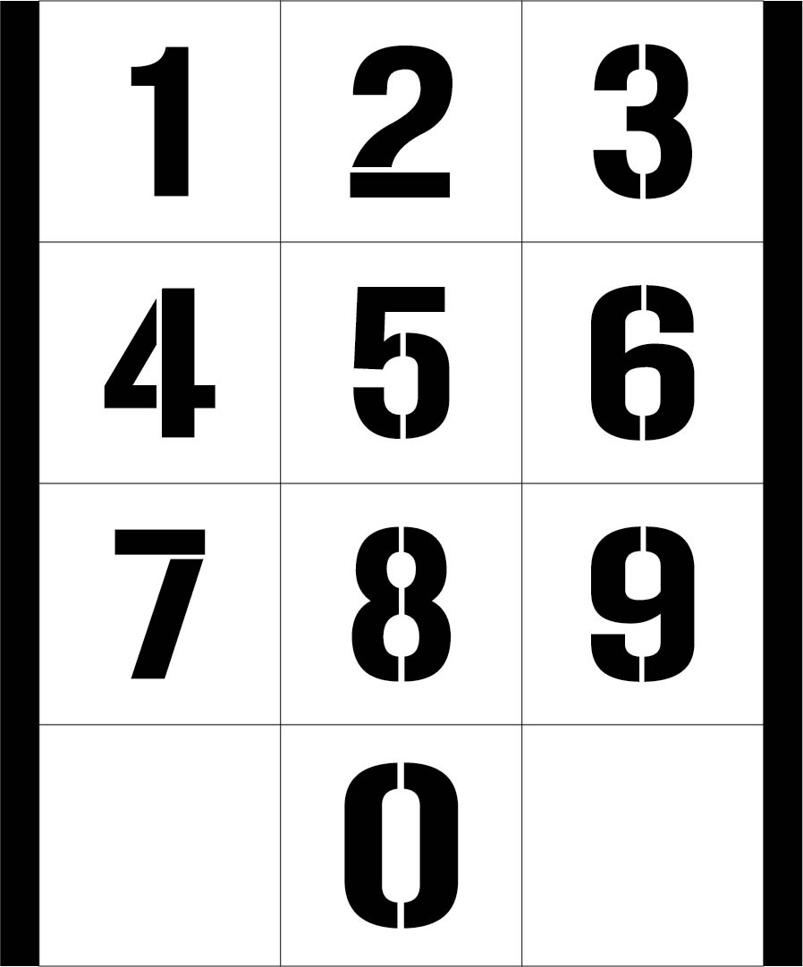 3 Inch 3&amp;quot; (0-9) - Reusable Plastic Templates For Address Signs inside 1 Inch Printable Number Stencils