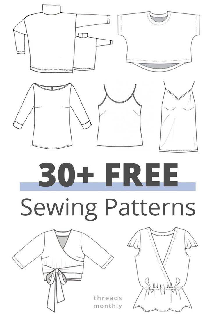 30 Free Sewing Patterns For Tops (Women) | Inc. Plus Size | T in Free Printable Top Patterns