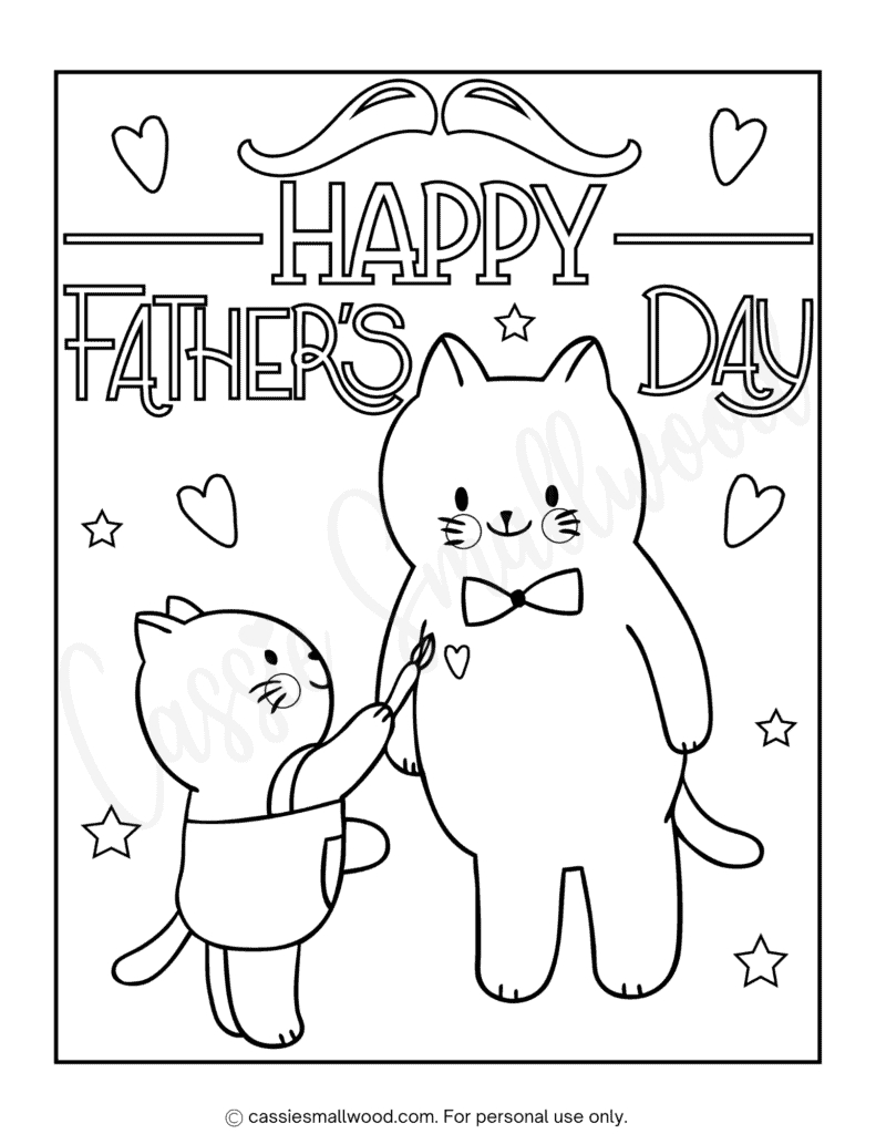 36 Cute Father&amp;#039;S Day Coloring Pages (Free Printable) - Cassie pertaining to Free Printable Fathers Day Cards From The Cat