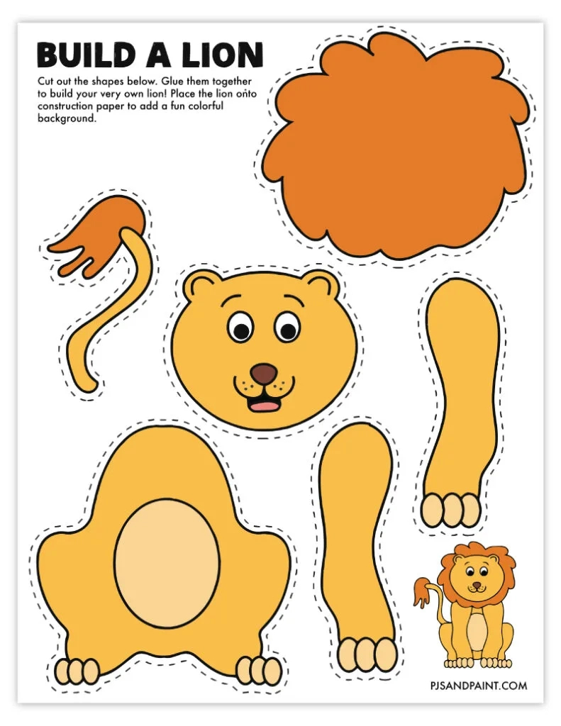 46 Free Printable Build Your Own Animal Crafts - Pjs And Paint regarding Free Printable Animal Shapes