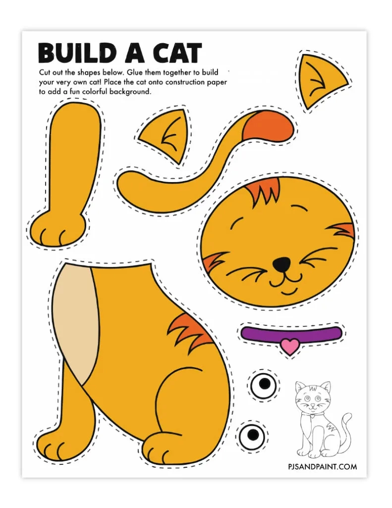 46 Free Printable Build Your Own Animal Crafts - Pjs And Paint throughout Free Printable Animal Shapes