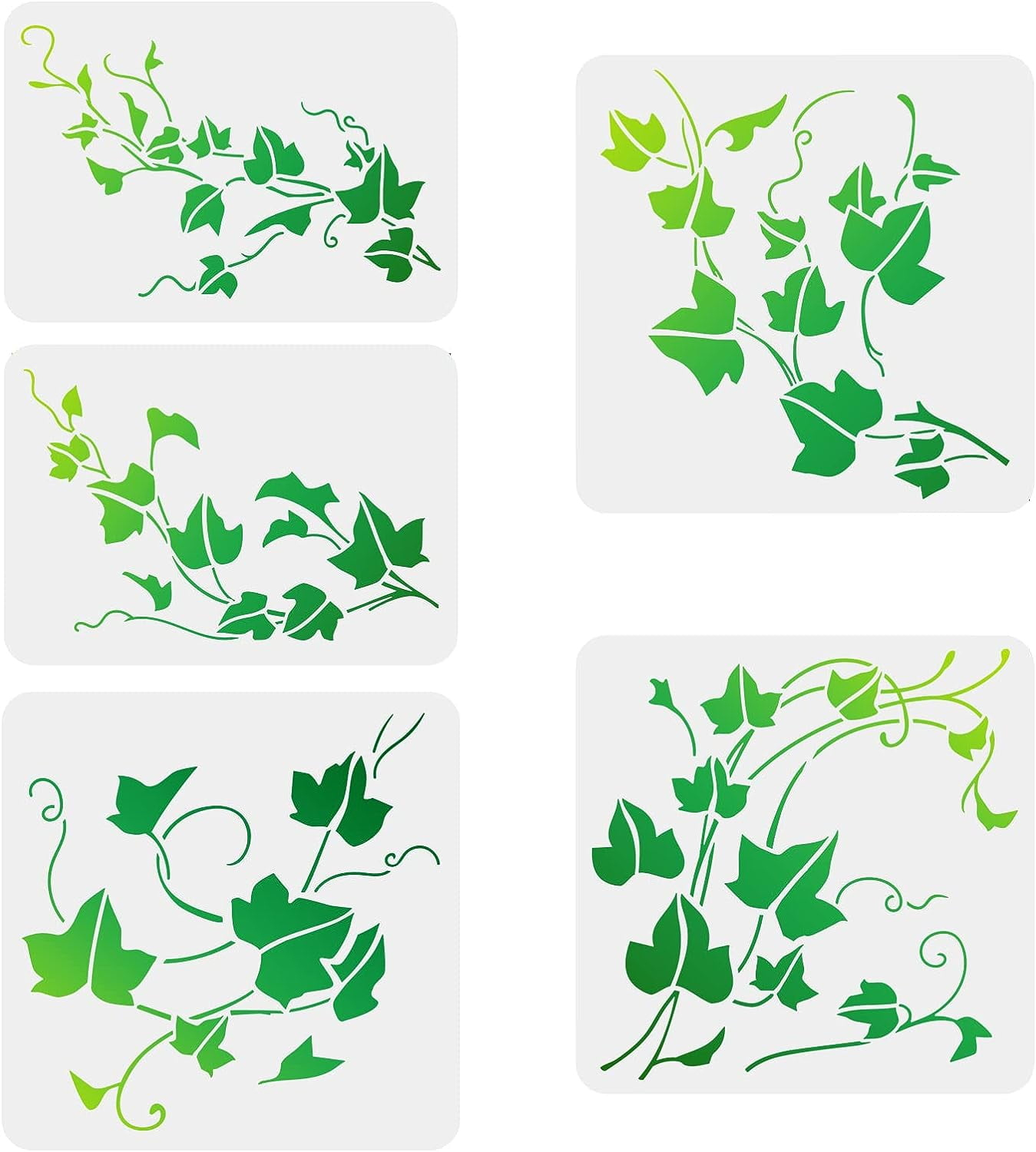 5 Pcs Ivy Stencil 2 Size Reusable Vine Drawing Stencil Diy Craft Ivy Pattern Painting Template Plastic Leaf Stencil For Home Decoration Plants Stencil regarding Free Printable Ivy Stencils