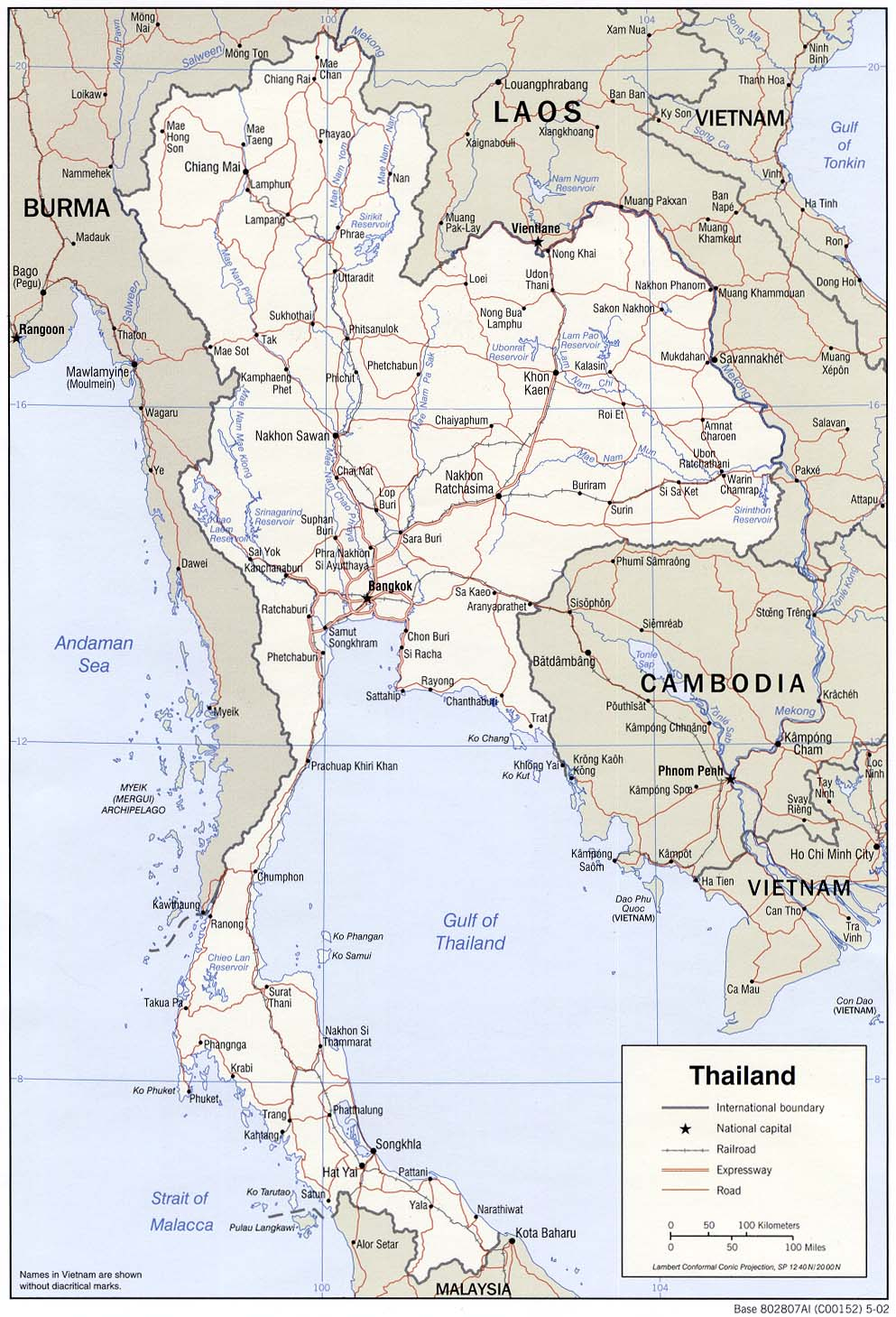 6 Free Maps Of Thailand - Ase/Anup within Free Printable Map Of Thailand