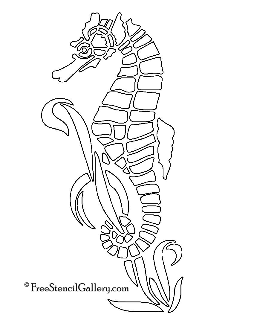 7 Seahorses Ideas | Stencils, Stencils Printables, Silhouette Stencil in Free Printable Seahorse Stencil