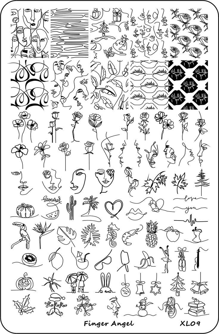 9.5X15 Abstract/ Woman/ Face Nail Stamping Plates Image Painting with regard to Printable Nail Art Stencils