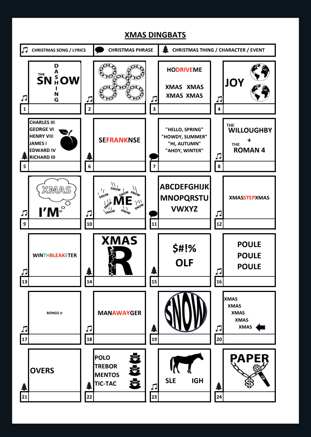 A Christmas Dingbats I Made. : R/Puzzles for Free Printable Christmas Dingbats