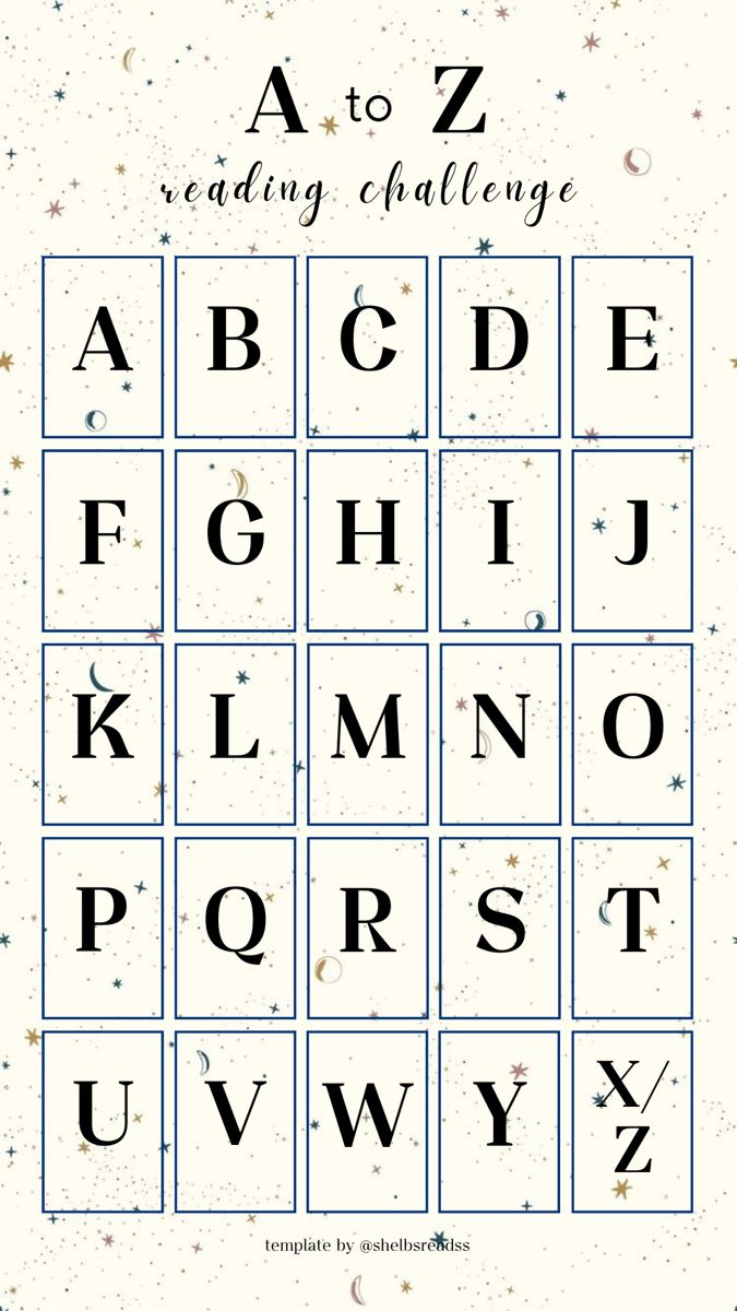 A To Z Reading Challenge Template within Reading A To Z Free Printable Books