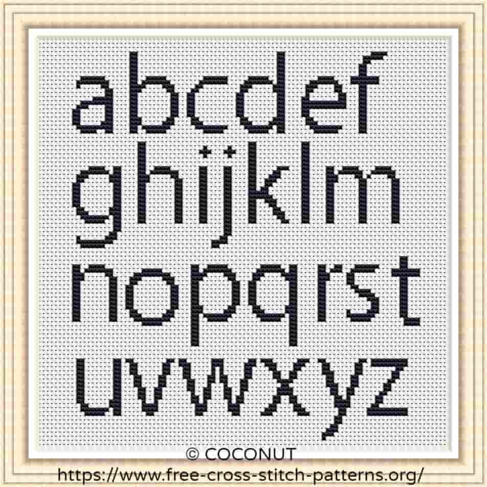 Alphabet #1 Lowercase, Free And Easy Printable Cross Stitch Pattern inside Free Printable Cross Stitch Block Alphabet Patterns