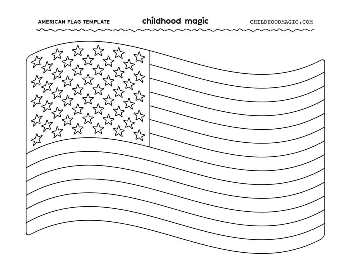 American Flag Printable - Childhood Magic pertaining to Free American Flag Stencil Printable