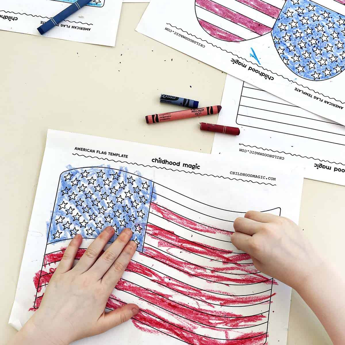 American Flag Printable - Childhood Magic within Free Blank Flag Template Printable