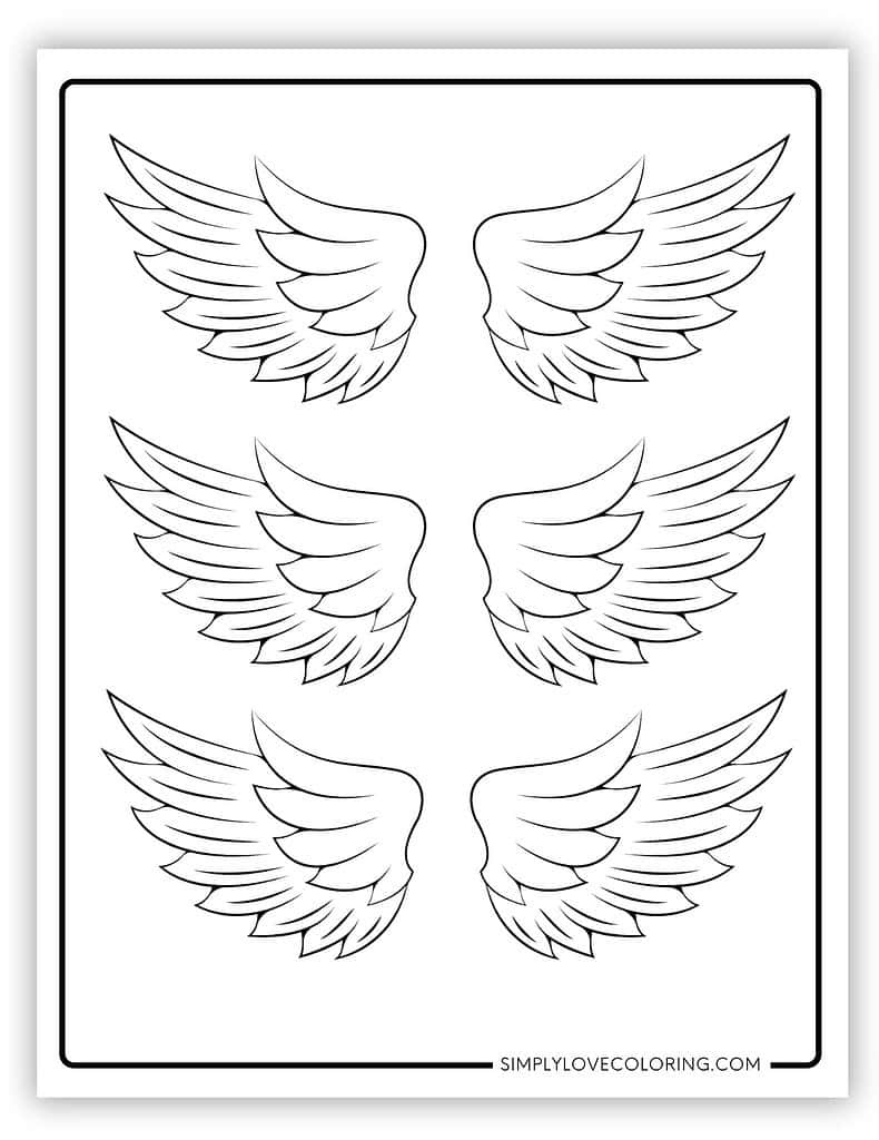 Angel Wing Templates (Free Pdf Printables) - Simply Love Coloring for Free Angel Wing Stencil Printable
