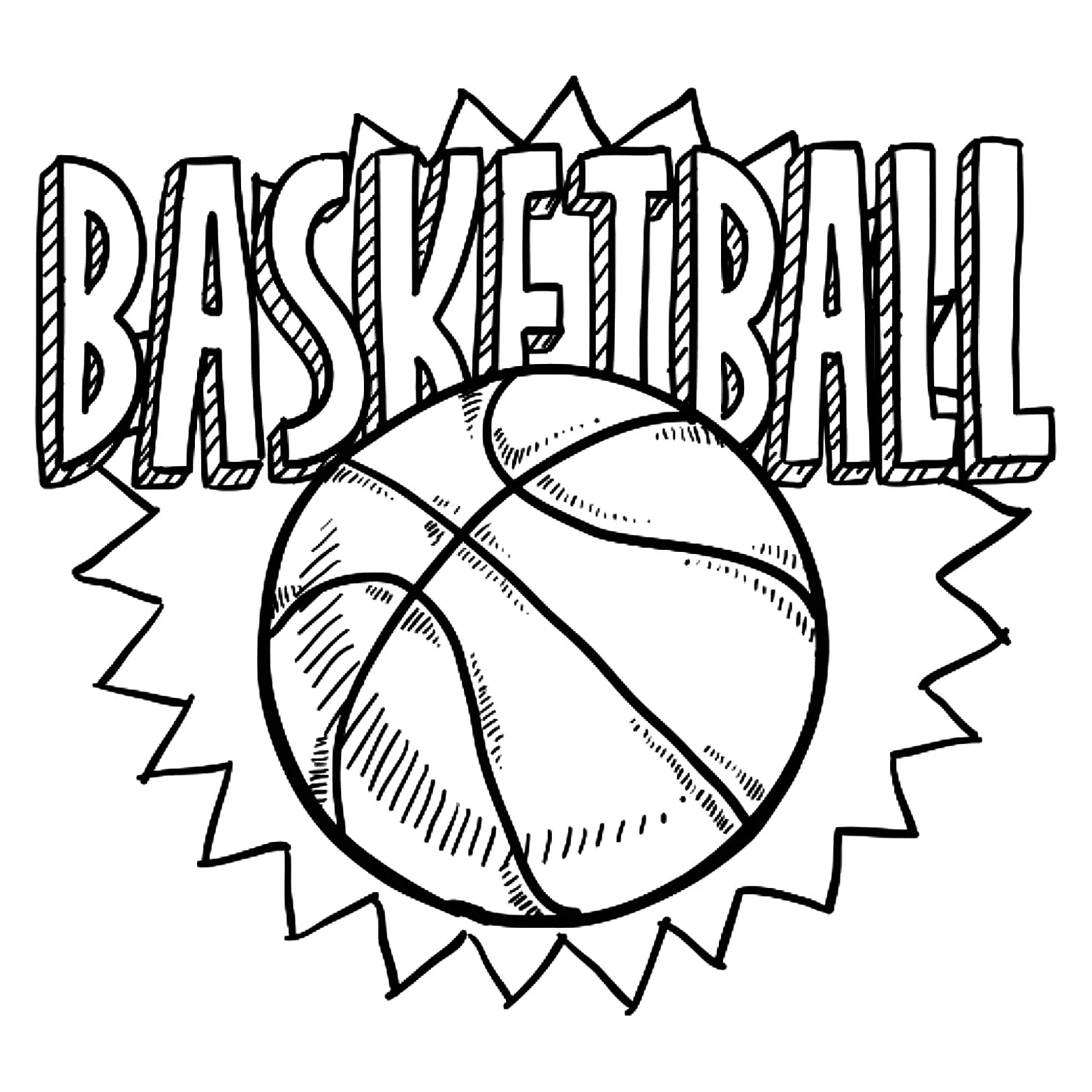 Basketball Image To Download And Color - Basketball Coloring Pages regarding Free Printable Basketball Images