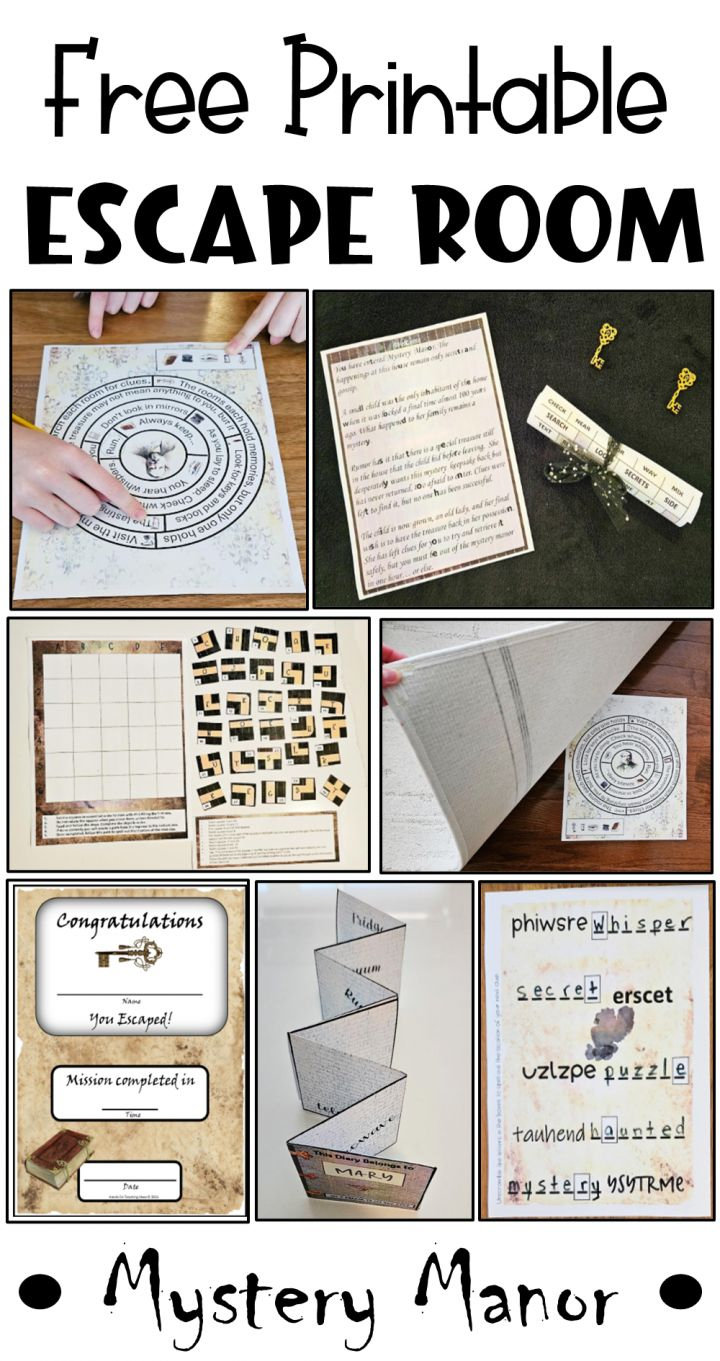 Best Free Escape Room For Kids (Printable Game) for Free Printable Escape Room Puzzles