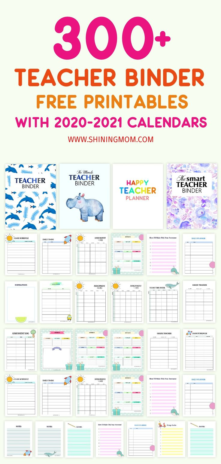 Best Teacher Binder Printables: 300+ Free Organizers! in Free Printable Teacher Binder Templates