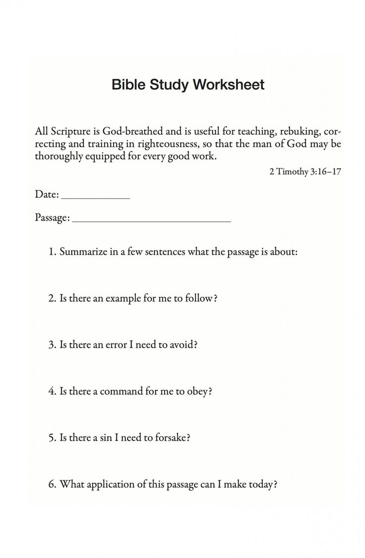 Bible Study Worksheets For Adults Pdf - A Worksheet Is A Sheet Of intended for Free Printable Bible Worksheets For Adults