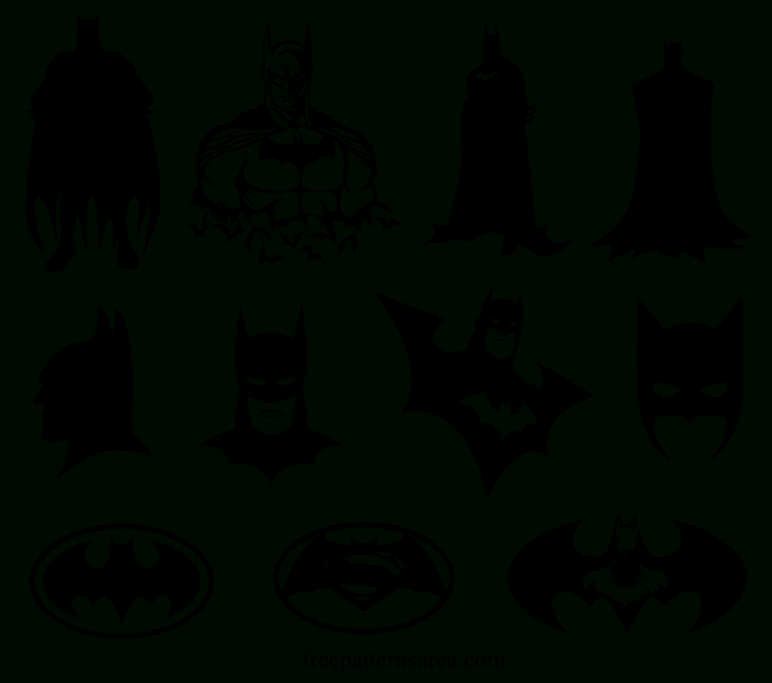 Black And White Batman Silhouette Vector Designs for Free Printable Batman Logo Stencil