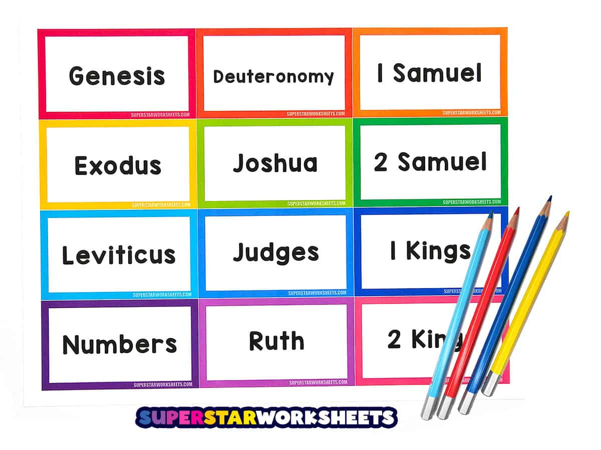 Books Of The Bible Flashcards - Superstar Worksheets inside Books Of The Bible Cards Free Printable