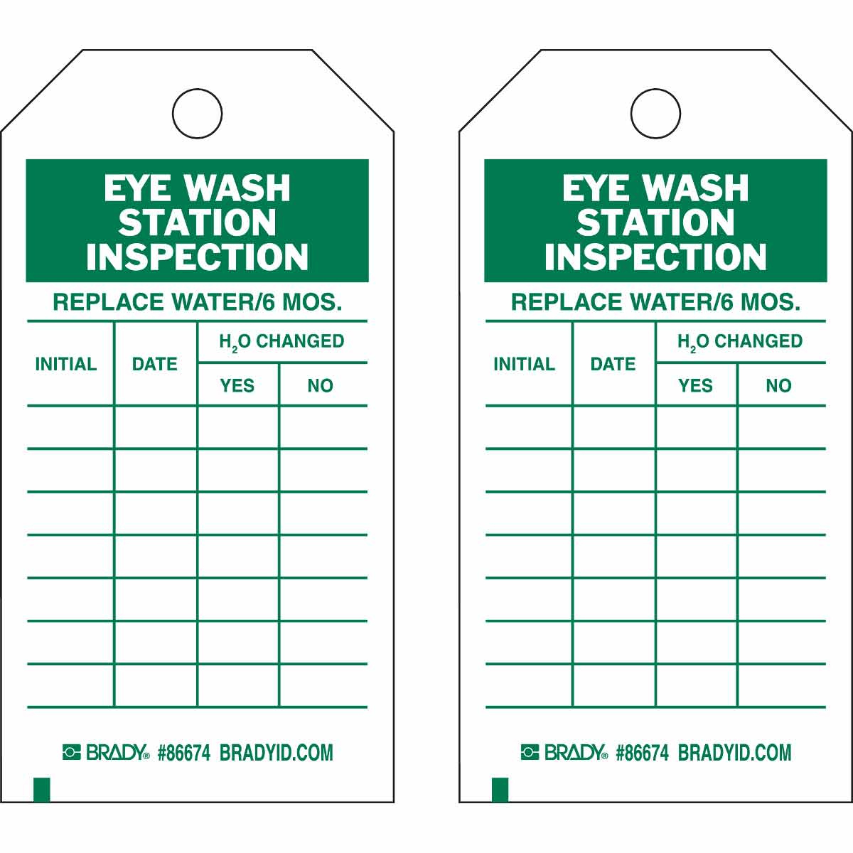Brady Part: 86674 | Eye Wash Inspection Tags | Bradyid inside Free Printable Eye Wash Station Inspection Tags