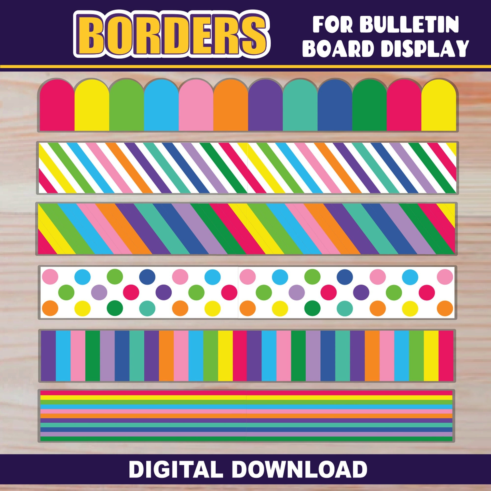 Buy Borders For Bulletin Board | Printable | Classroom Decor | 6 for Classroom Borders Free Printable