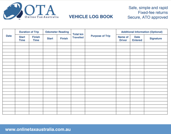 Free Vehicle Log Sheet Template