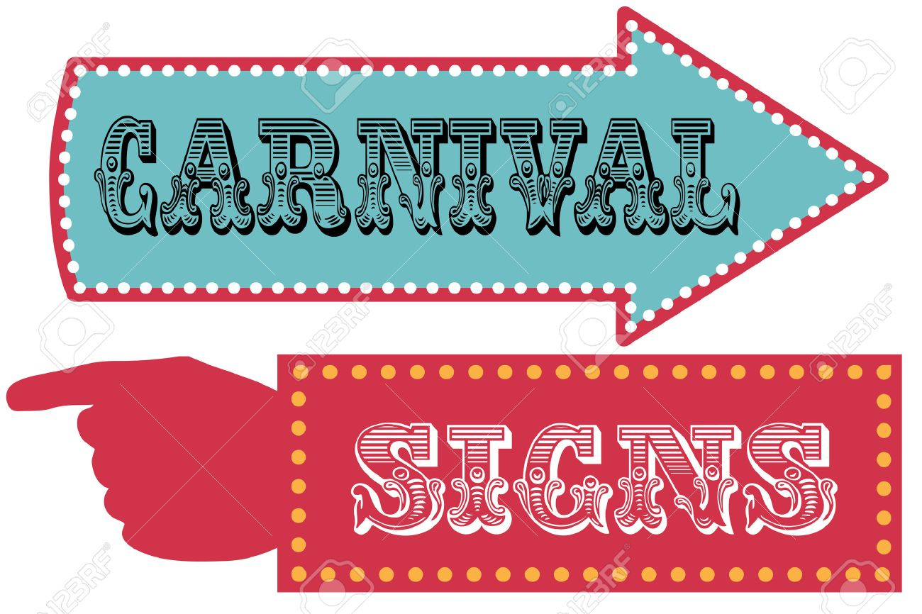 Carnival Sign Template Direction Signs With Arrow And Pointing inside Free Printable Carnival Directional Signs