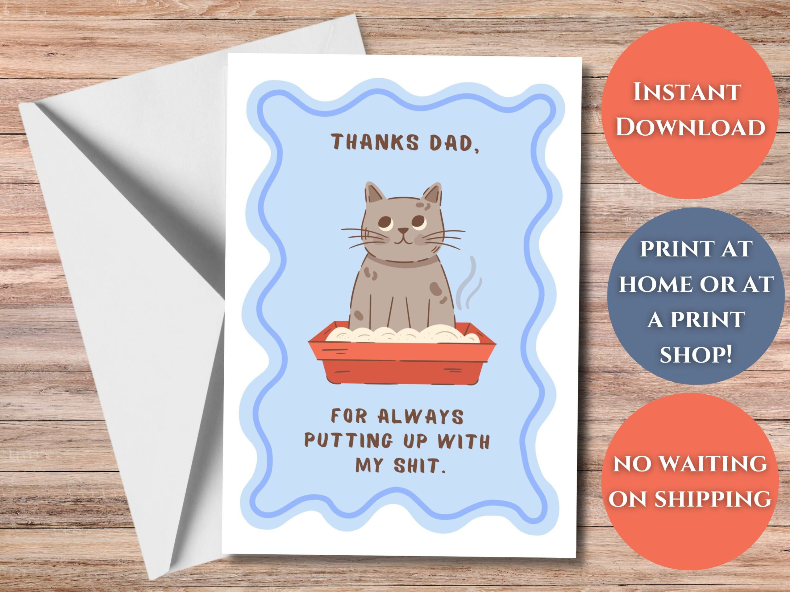 Cat Dad Card 1Pc Funny Cat Dad Card For Him, Humorous Fathers Day in Free Printable Fathers Day Cards From the Cat