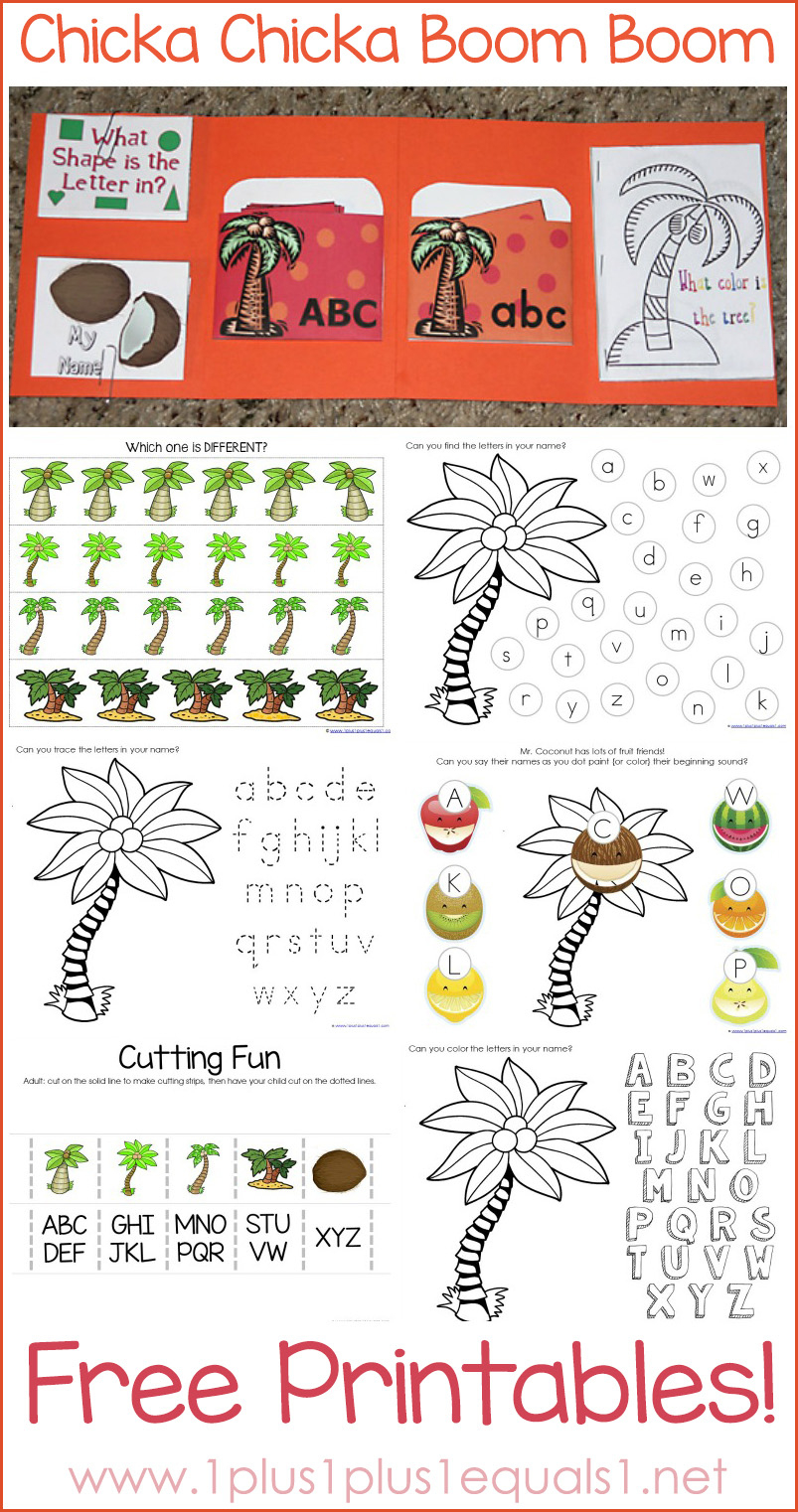 Chicka Chicka Boom Boom Theme Printables intended for Chicka Chicka Boom Boom Free Printables