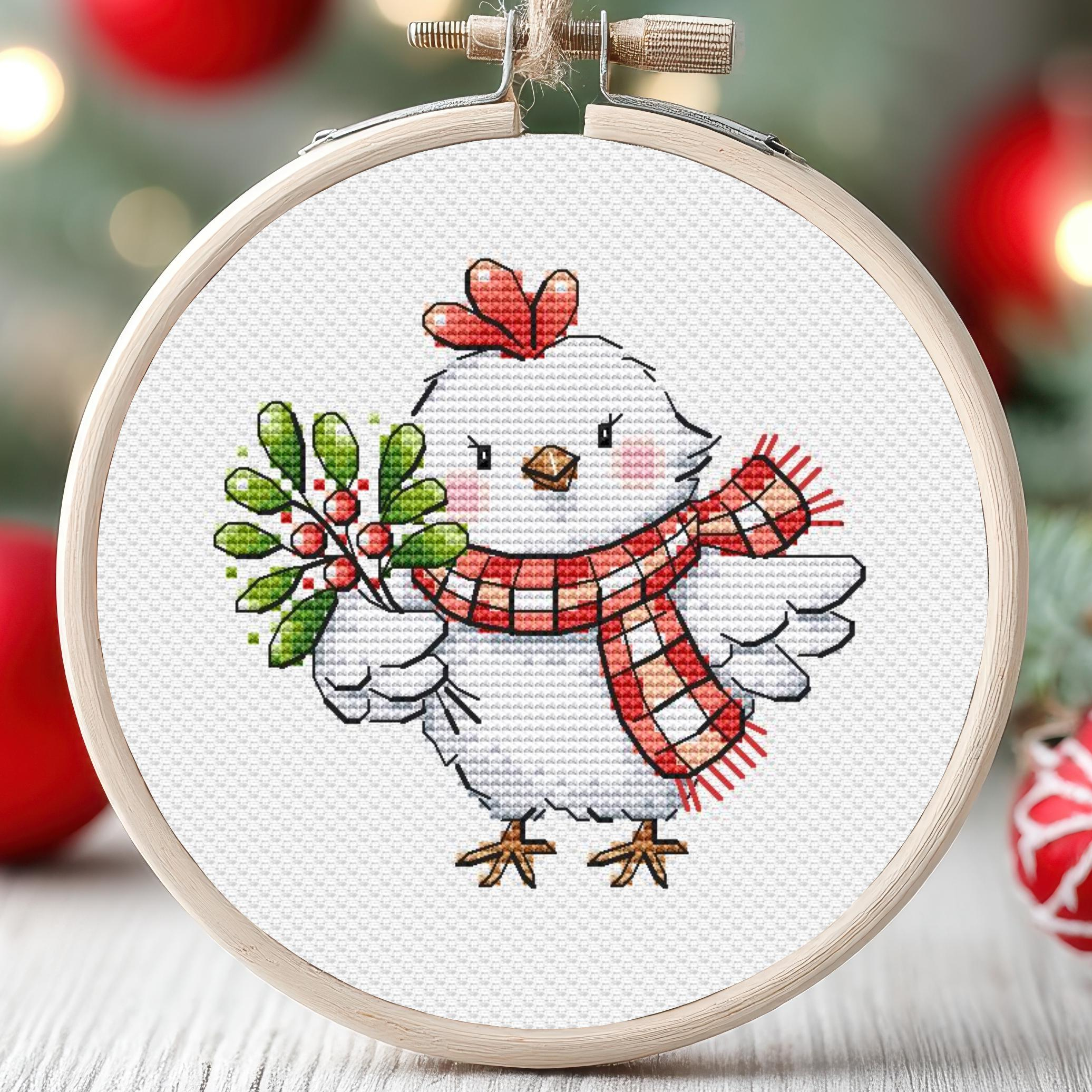 Christmas Cards Cross Stitch Pattern Chicken Birds Small Animal with Free Printable Cross Stitch Pattern Christmas Chickadee