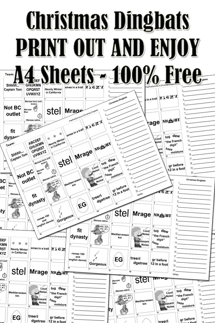 Christmas Dingbats - Printable Festive Puzzles throughout Free Printable Christmas Dingbats