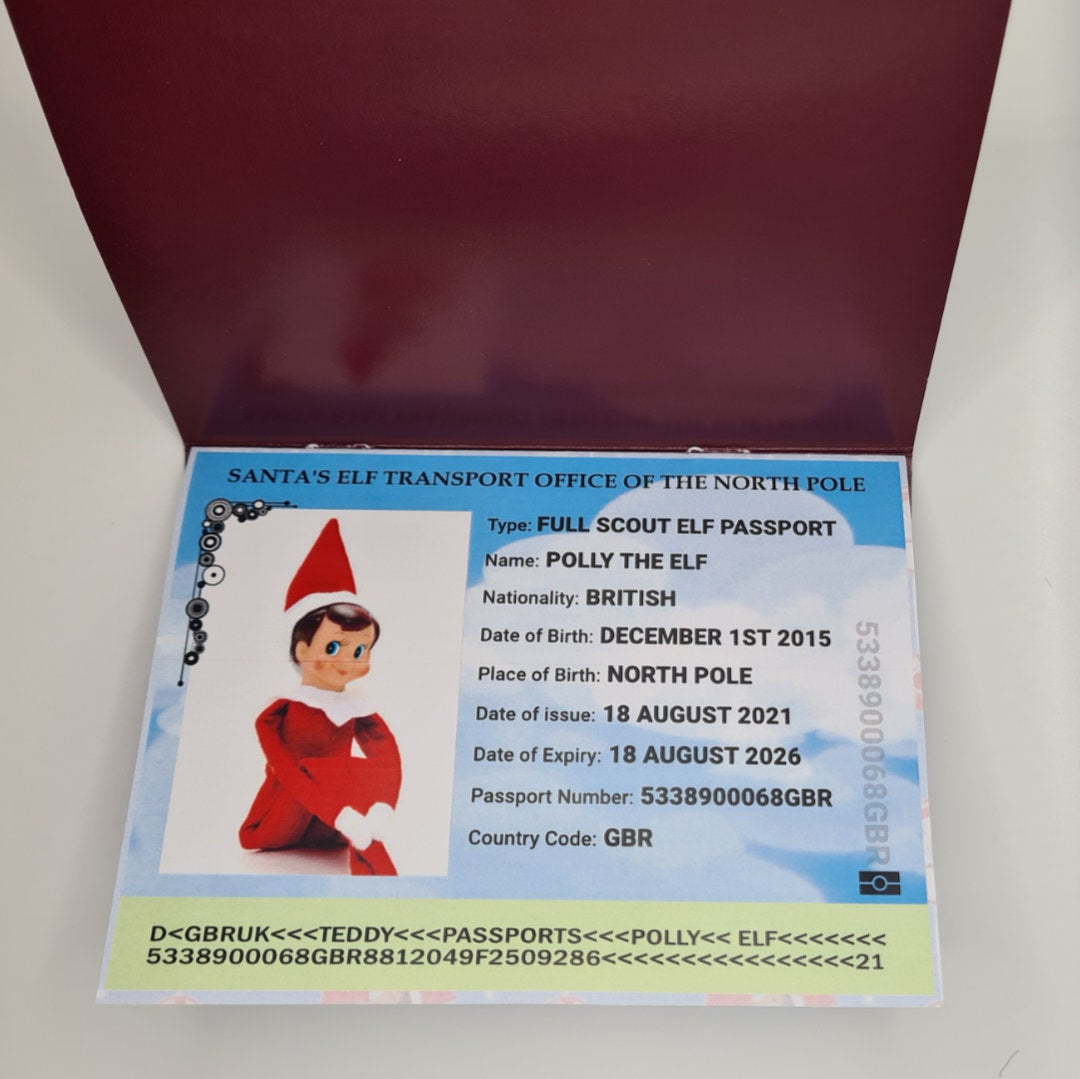 Christmas Elf Passport | Teddy Bear Passports with Elf Passport Free Printable