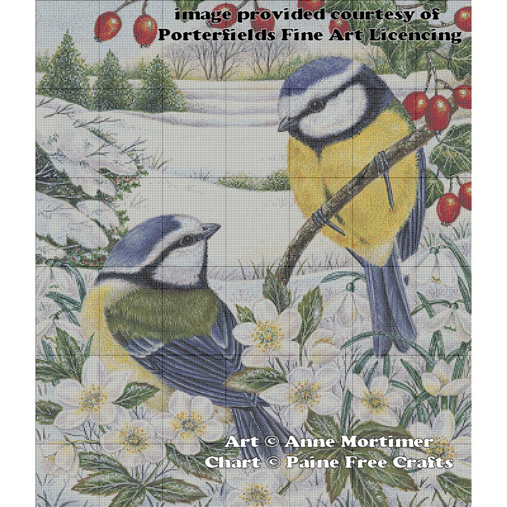 Christmas Visitors X with Free Printable Cross Stitch Pattern Christmas Chickadee