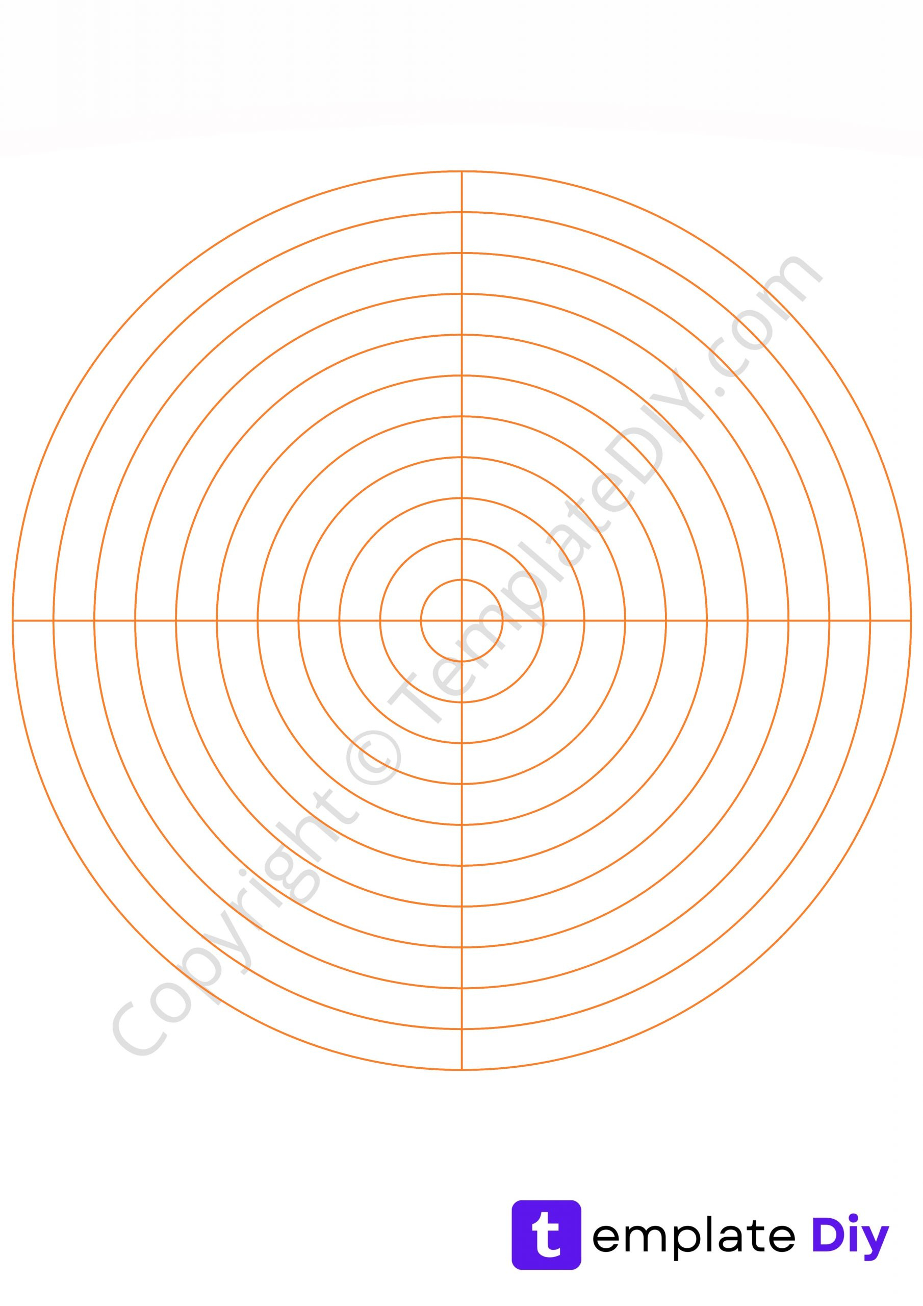 Circular Graph Paper/Circle Grid Paper Template In Pdf within Concentric Kirigami Pattern Printable