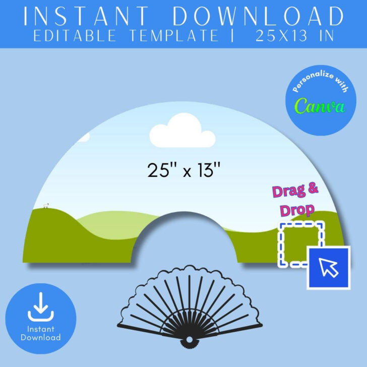 Paper Fan Stencils Printable
