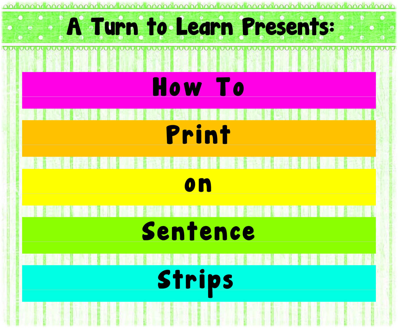 Classroom Freebies Too: Print On Sentence Strips throughout Free Printable Blank Sentence Strips