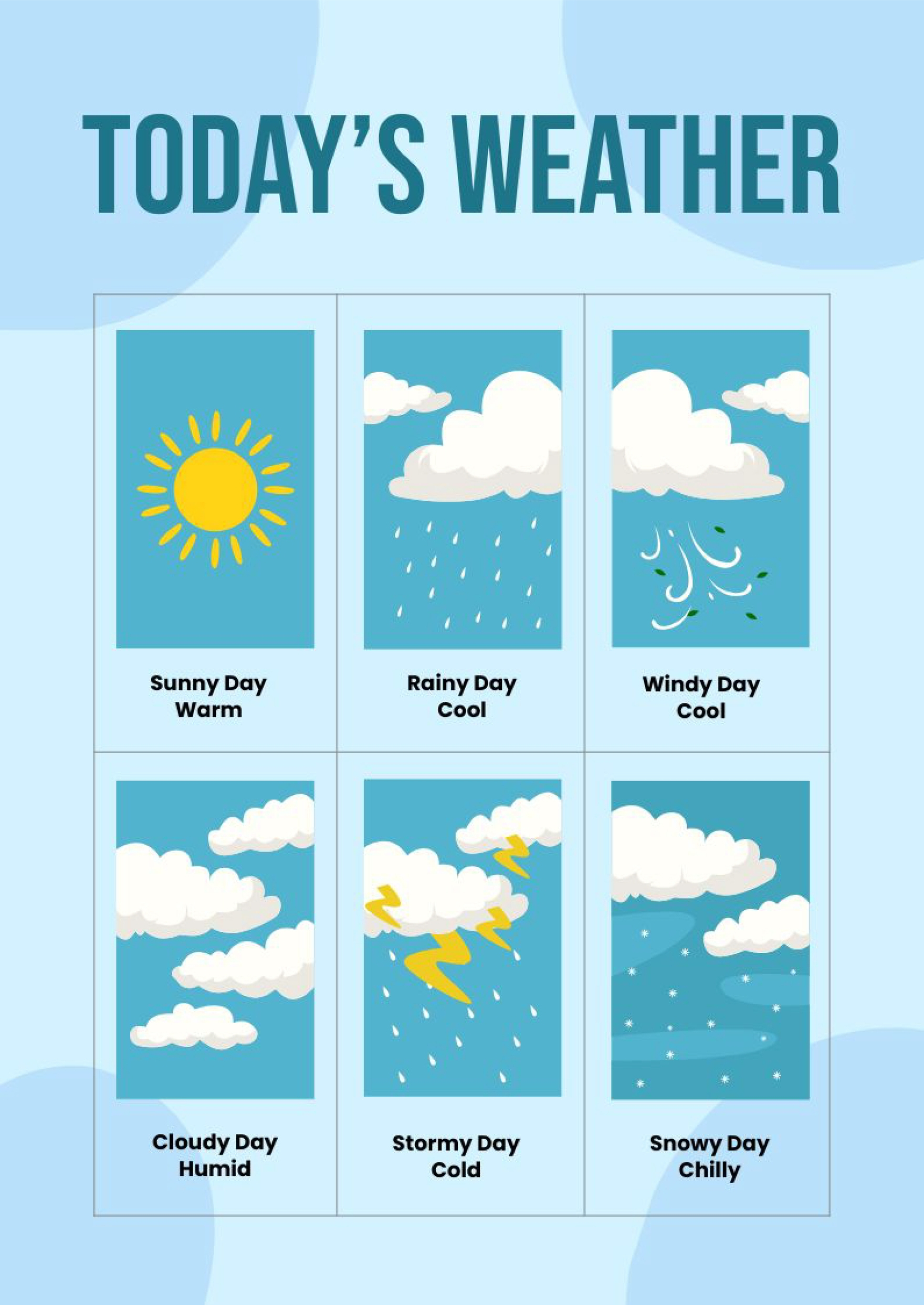 Classroom Weather Chart In Illustrator, Pdf - Download | Template with regard to Weather Chart Free Printable