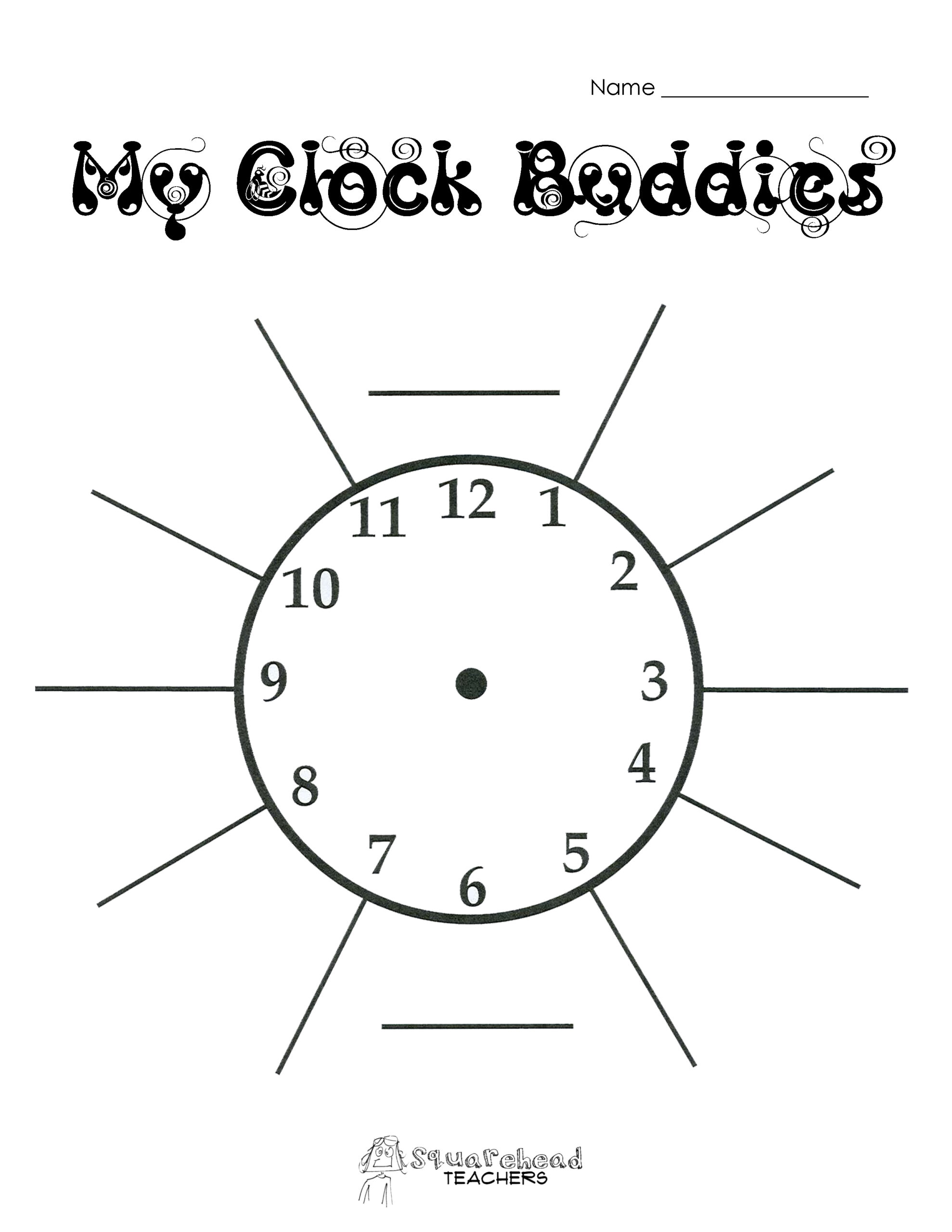 Clock Buddies (Updated) | Squarehead Teachers inside Clock Partners Printable Free