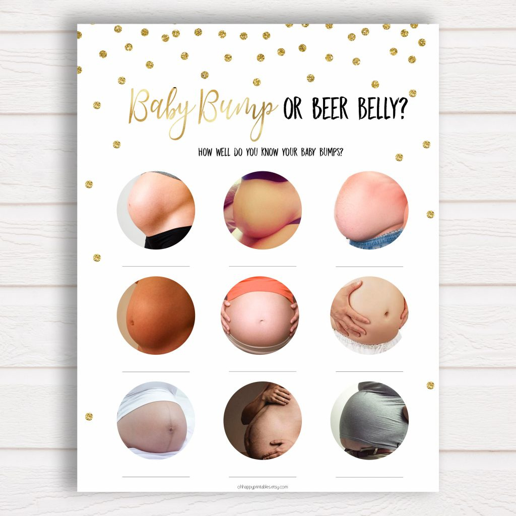 Coed Baby Shower Games - Fun &amp;amp; Funny Baby Shower Games For Men intended for Beer Belly Or Pregnant Belly Free Printable With Answers
