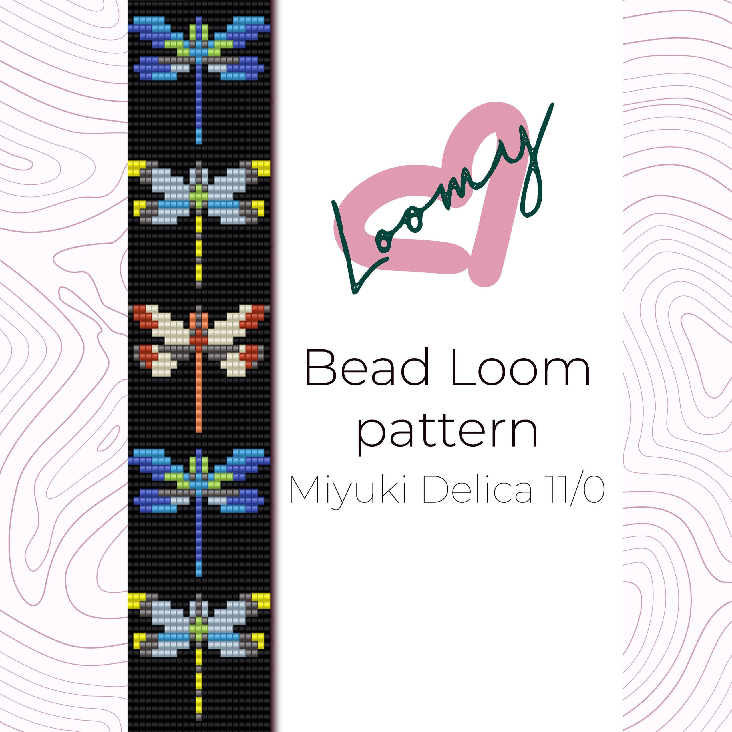 Coloful Dragonflies - Bead Loom Pattern - Loom Bracelet Pattern intended for Free Dragonfly Loom Pattern Printable