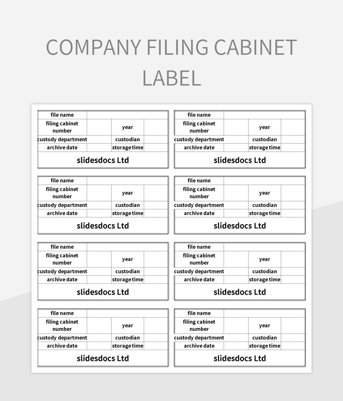 Company Filing Cabinet Label Excel Template And Google Sheets File within Free Printable File Cabinet Labels
