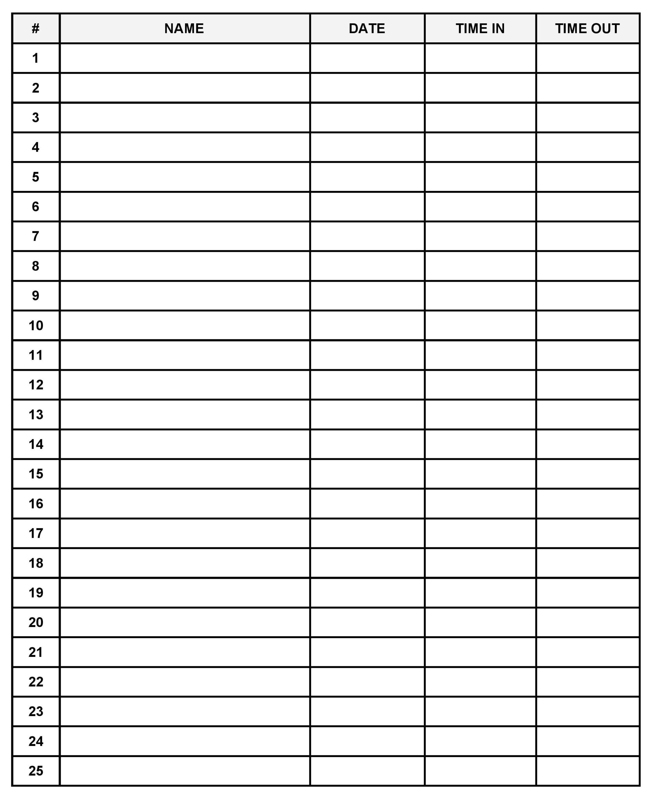 Company Visitor Sign In Sheet | Free Printable Log Template: Pdf inside Free Visitor Log Template