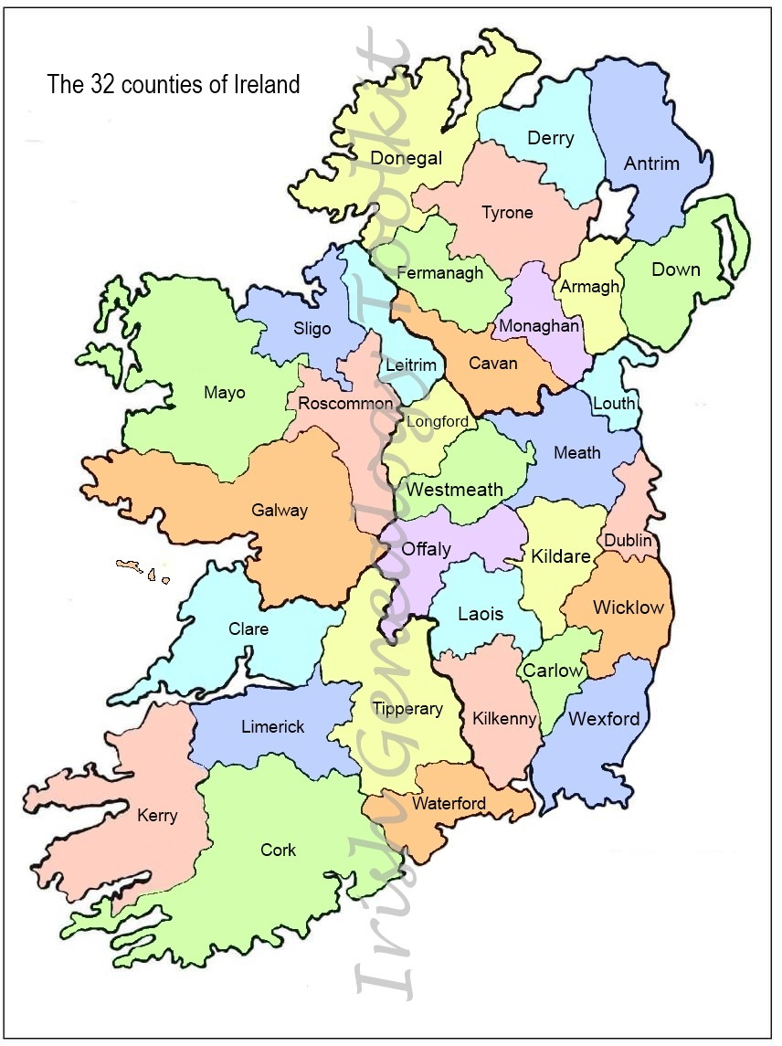 County Map Of Ireland: Free To Download for Map of Ireland Printable Free