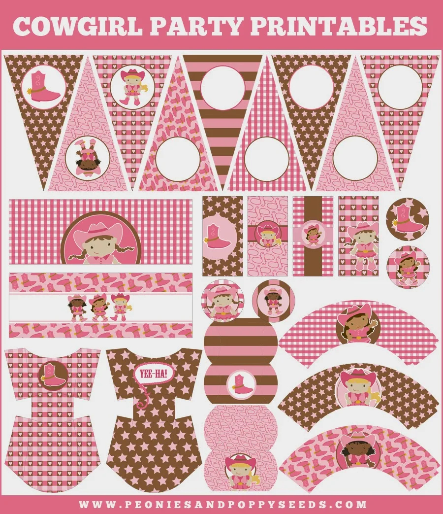 Cowgirl Free Printable Kit. - Oh My Fiesta! In English with Cowgirl Free Printables