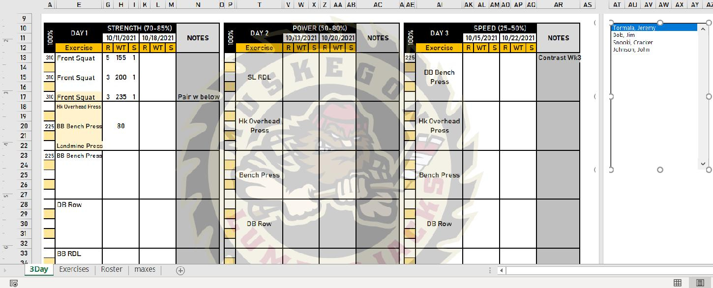 Create A Strength Training Template With Microsoft Exceljeremy pertaining to Free Strength and Conditioning Templates