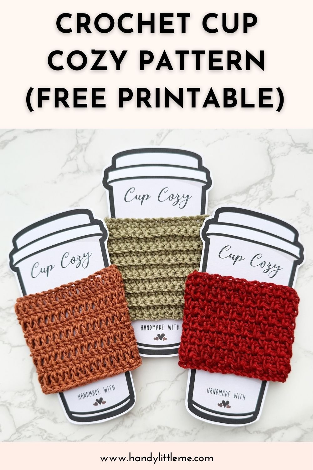 Crochet Cup Cozy Pattern (Free Printable) - Handy Little Me with Printable Coffee Cozy Pattern