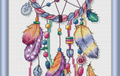 Cross Stitch Pattern: Dreamcatcher, Boho, Feather, Bohemian, Funny for Free Printable Dream Catcher Cross Stitch Pattern
