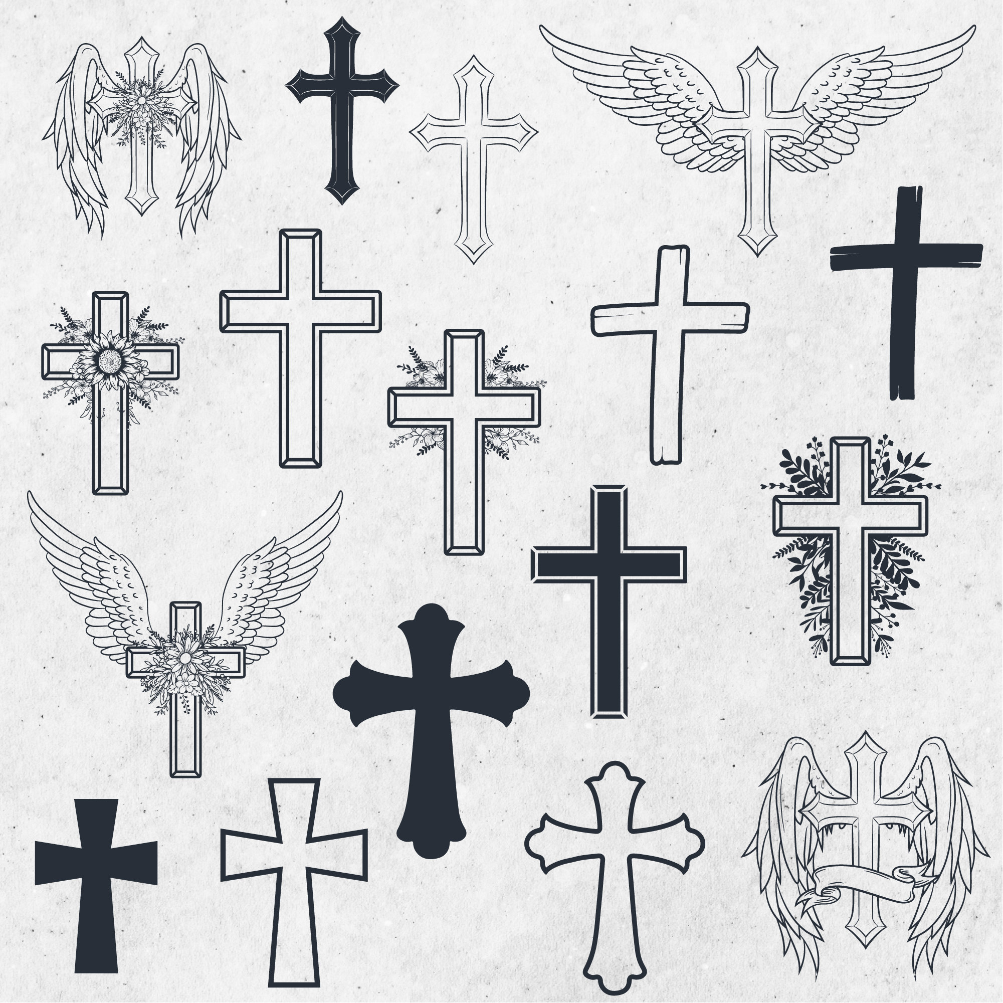 Cross Svg Bundle, Cross Tattoo Svgs, Crosses Svg Cut File inside Cross Tattoo Stencil Printable