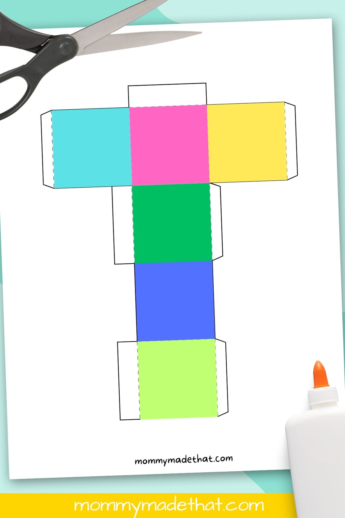 Cube Template (Free Printables!) pertaining to Cube Cut Out Template Free