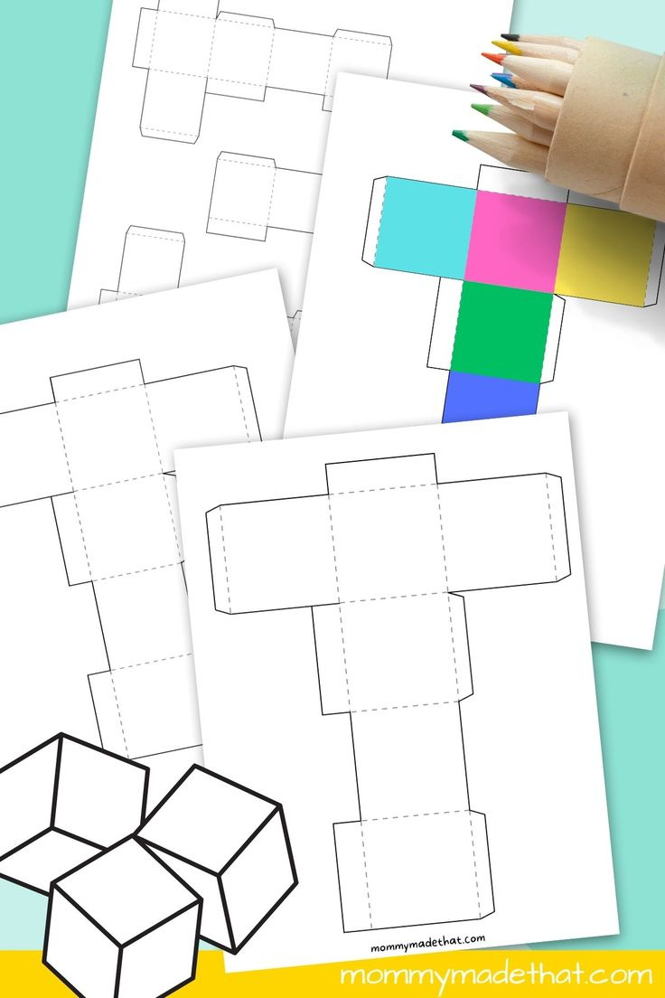 Cube Template (Free Printables!) pertaining to Cube Cut Out Template Free