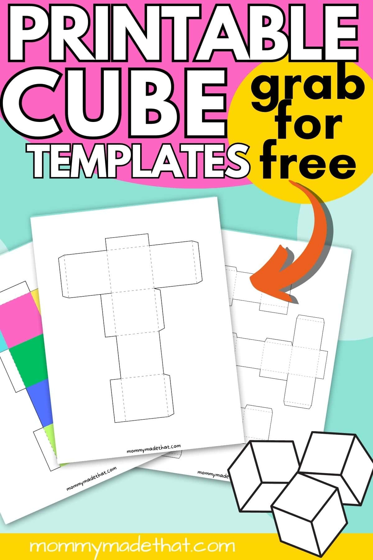 Cube Template (Free Printables!) within Cube Cut Out Template Free