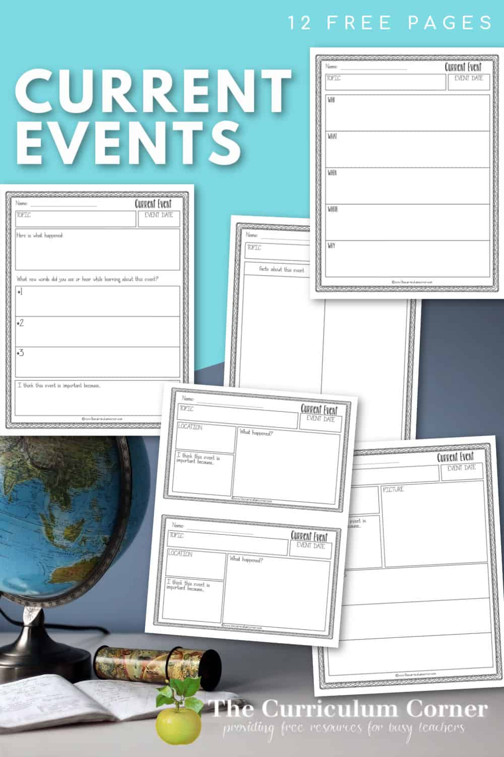 Current Events Worksheets - The Curriculum Corner 4-5-6 with Free Printable Current Events Worksheets
